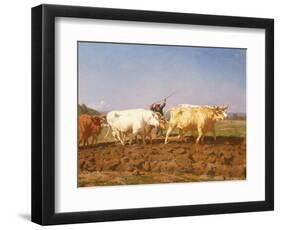 Ploughing in the Nivernais, 1850-Rosa Bonheur-Framed Giclee Print