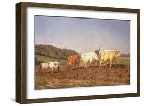 Ploughing in the Nivernais, 1850-Rosa Bonheur-Framed Giclee Print