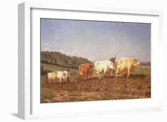 Ploughing in the Nivernais, 1850-Rosa Bonheur-Framed Giclee Print