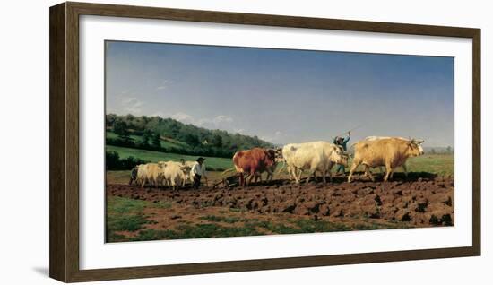 Ploughing in the Region of Nevers: Clearance-Bonheur Marie Rosa-Framed Photographic Print