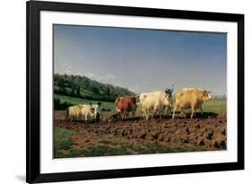 Ploughing in the Region of Nevers: Clearance-Rosa Bonheur-Framed Premium Giclee Print