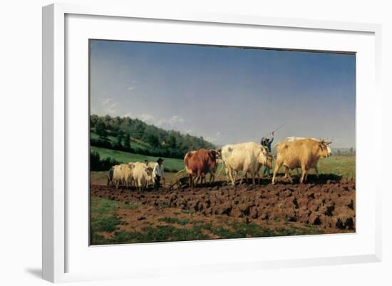 Ploughing in the Region of Nevers: Clearance-Rosa Bonheur-Framed Art Print