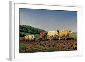 Ploughing in the Region of Nevers: Clearance-Rosa Bonheur-Framed Art Print