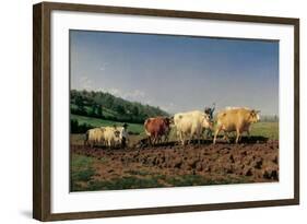 Ploughing in the Region of Nevers: Clearance-Rosa Bonheur-Framed Art Print