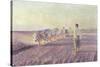 Ploughing in the Ukraine, 1892 (Oil on Canvas)-Leon Wyczolkowski-Stretched Canvas