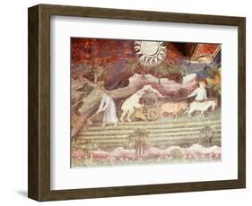Ploughing, September, from Cycle of Months, Fresco, 15th Century, Buonconsiglio Castle-Venceslao-Framed Giclee Print