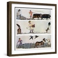 Ploughing, Sowing, and Harrowing, C1300-1340, (C1900-192)-null-Framed Giclee Print