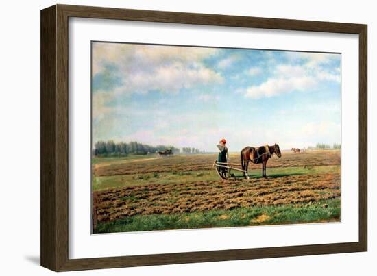 Ploughing the Field, 1871-Mikhail Konstantinovich Klodt-Framed Giclee Print