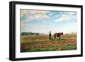 Ploughing the Field, 1871-Mikhail Konstantinovich Klodt-Framed Giclee Print