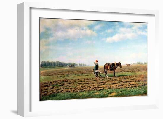 Ploughing the Field, 1871-Mikhail Konstantinovich Klodt-Framed Giclee Print