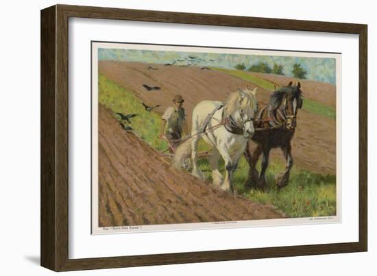 Ploughing with a Pair of Horses-H. Wheelwright-Framed Art Print