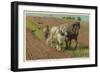 Ploughing with a Pair of Horses-H. Wheelwright-Framed Art Print