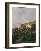 Ploughing-Giovanni Fattori-Framed Art Print