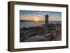 Ploumanach lighthouse at sunset, Perros-Guirec, Cotes-d'Armor, Brittany, France, Europe-Francesco Vaninetti-Framed Photographic Print