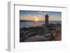 Ploumanach lighthouse at sunset, Perros-Guirec, Cotes-d'Armor, Brittany, France, Europe-Francesco Vaninetti-Framed Photographic Print