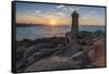 Ploumanach lighthouse at sunset, Perros-Guirec, Cotes-d'Armor, Brittany, France, Europe-Francesco Vaninetti-Framed Stretched Canvas