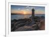 Ploumanach lighthouse at sunset, Perros-Guirec, Cotes-d'Armor, Brittany, France, Europe-Francesco Vaninetti-Framed Photographic Print