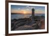 Ploumanach lighthouse at sunset, Perros-Guirec, Cotes-d'Armor, Brittany, France, Europe-Francesco Vaninetti-Framed Photographic Print