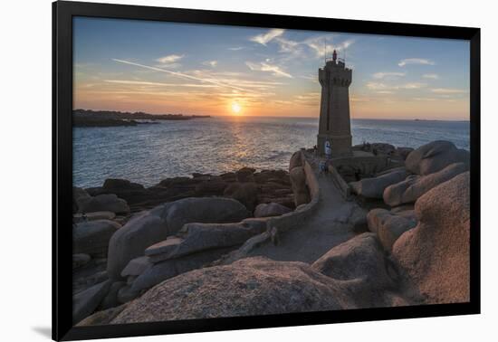 Ploumanach lighthouse at sunset, Perros-Guirec, Cotes-d'Armor, Brittany, France, Europe-Francesco Vaninetti-Framed Photographic Print