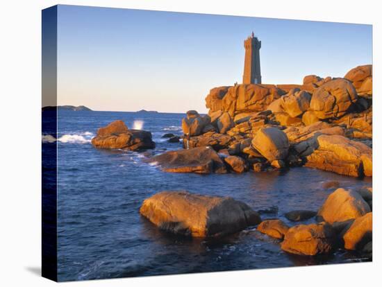 Ploumanach Lighthouse, Cote de Granit Rose, Cotes d'Amor, Brittany, France-Doug Pearson-Stretched Canvas