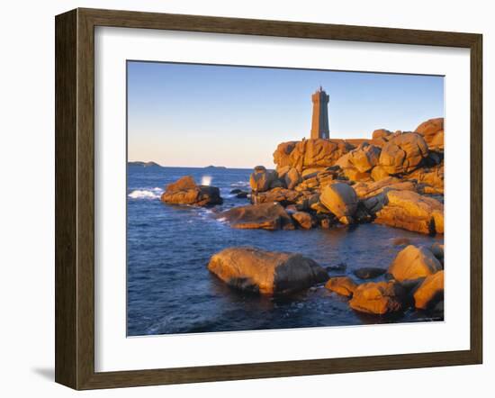 Ploumanach Lighthouse, Cote de Granit Rose, Cotes d'Amor, Brittany, France-Doug Pearson-Framed Photographic Print