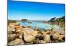 Ploumanach, Rocks and Bay Beach in Morning. Pink Granite Coast, Perros Guirec, Brittany, France-stevanzz-Mounted Photographic Print