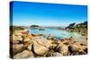 Ploumanach, Rocks and Bay Beach in Morning. Pink Granite Coast, Perros Guirec, Brittany, France-stevanzz-Stretched Canvas