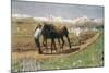 Plowing in the Engadin-Giovanni Segantini-Mounted Giclee Print
