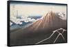 Pluie d'orage sous le sommet du Fuji-Katsushika Hokusai-Framed Stretched Canvas