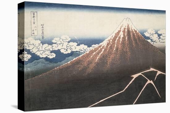 Pluie d'orage sous le sommet du Fuji-Katsushika Hokusai-Stretched Canvas