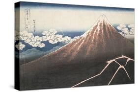 Pluie d'orage sous le sommet du Fuji-Katsushika Hokusai-Stretched Canvas