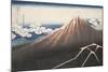 Pluie d'orage sous le sommet du Fuji-Katsushika Hokusai-Mounted Giclee Print