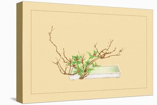 Plum and Chloranthus Brachystchys-Sofu Teshigahara-Stretched Canvas
