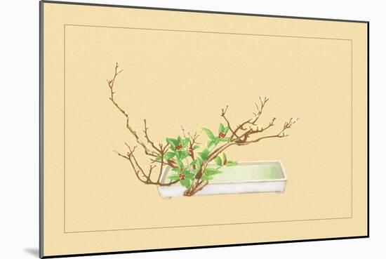 Plum and Chloranthus Brachystchys-Sofu Teshigahara-Mounted Art Print