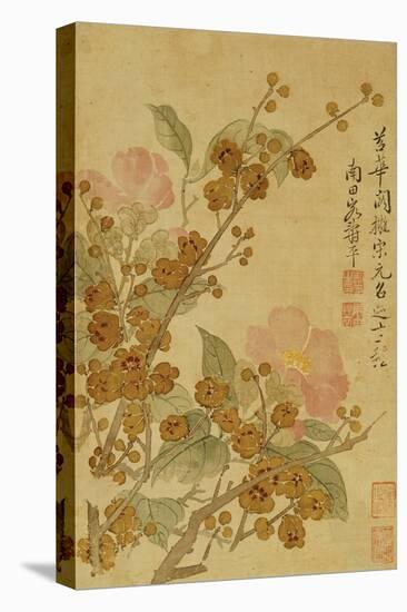 Plum Blossom and Camelias-Yun Shouping-Stretched Canvas