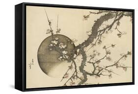 Plum Blossom and the Moon from the Book Mount Fuji in Spring (Haru No Fuji), C.1803-Katsushika Hokusai-Framed Stretched Canvas