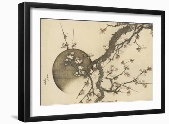 Plum Blossom and the Moon from the Book Mount Fuji in Spring (Haru No Fuji), C.1803-Katsushika Hokusai-Framed Premium Giclee Print