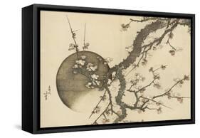 Plum Blossom and the Moon from the Book Mount Fuji in Spring (Haru No Fuji), C.1803-Katsushika Hokusai-Framed Stretched Canvas