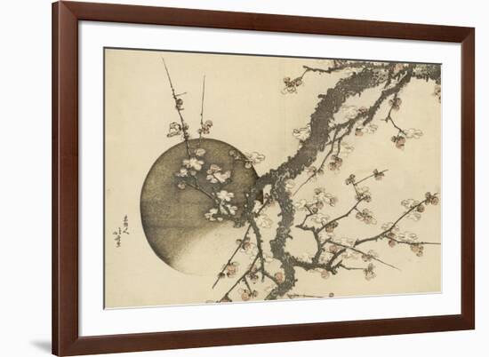 Plum Blossom and the Moon from the Book Mount Fuji in Spring (Haru No Fuji), C.1803-Katsushika Hokusai-Framed Giclee Print