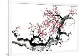 Plum Blossom Branch III-Nan Rae-Framed Art Print