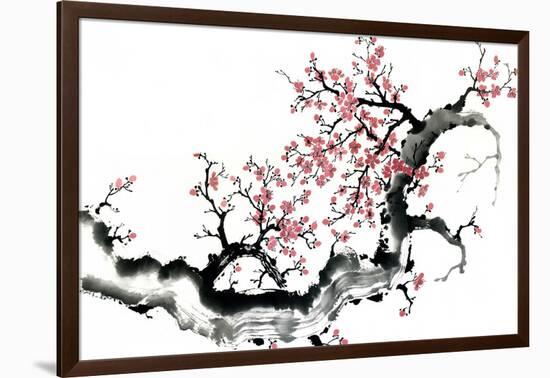 Plum Blossom Branch III-Nan Rae-Framed Art Print