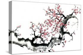 Plum Blossom Branch III-Nan Rae-Stretched Canvas