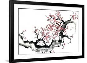 Plum Blossom Branch III-Nan Rae-Framed Premium Giclee Print