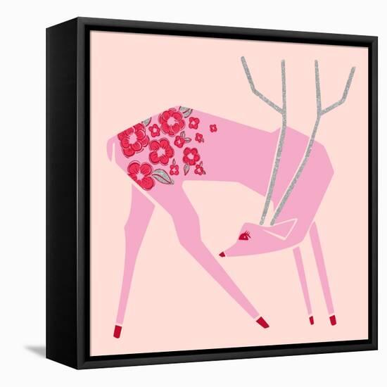 Plum Blossom Deer-null-Framed Stretched Canvas