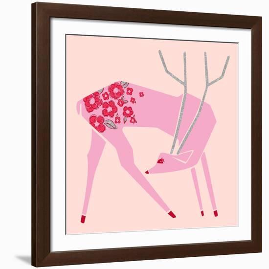 Plum Blossom Deer-null-Framed Giclee Print