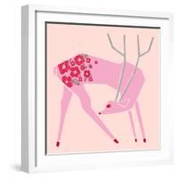 Plum Blossom Deer-null-Framed Giclee Print