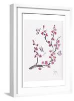 Plum Blossom with Butterflies-Beverly Dyer-Framed Art Print