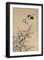 Plum Blossoms, Crane, and Spring, Qing Dynasty (1644-1912), 1824-96, C.1892-Xugu-Framed Giclee Print