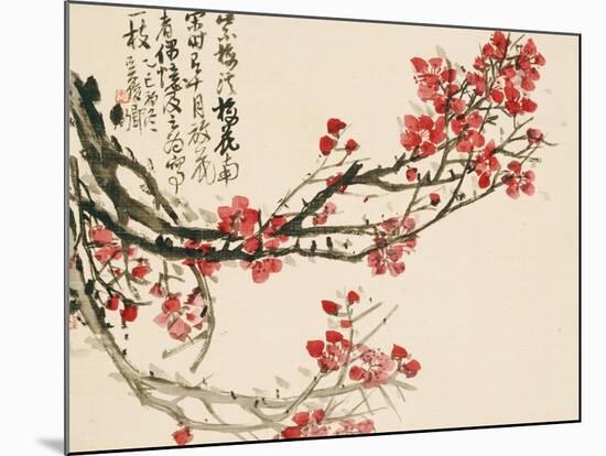 Plum Blossoms-Wu Changshuo-Mounted Giclee Print