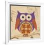 Plum Boho Owl-Hope Smith-Framed Art Print